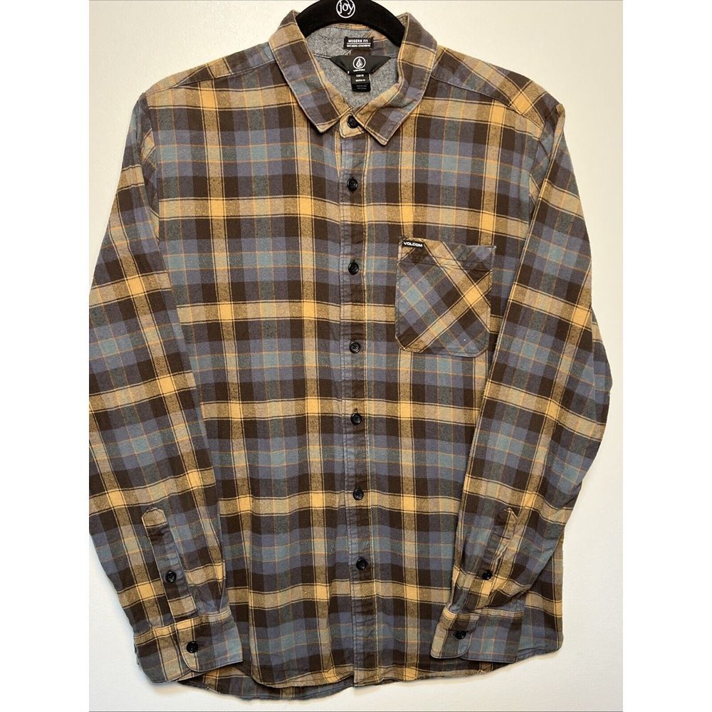 Volcom Modern Fit Men's Long Sleeve Button Up Long Sleeve Shirt Cotton - Medium